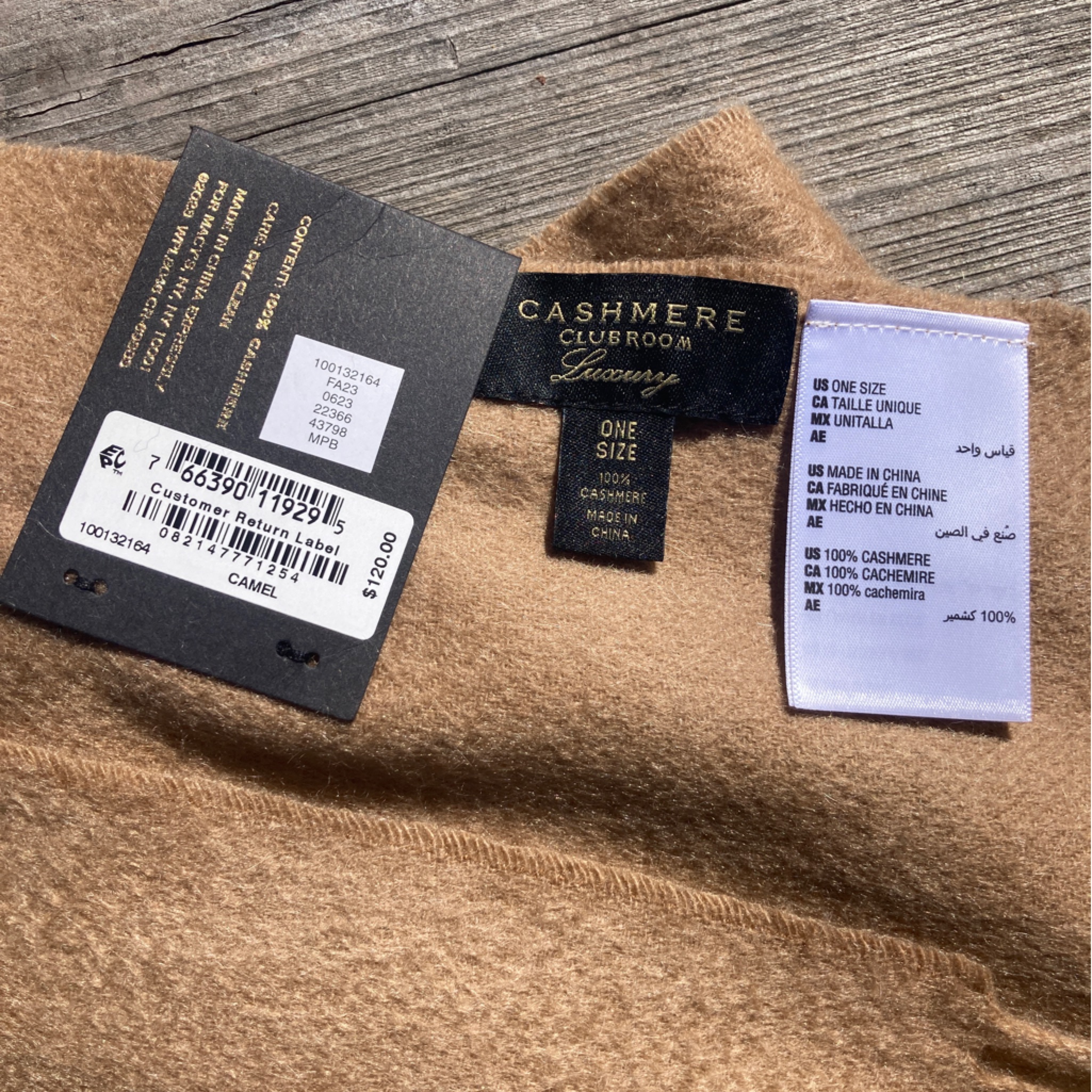 New With Tags 100% Cashmere Scarf Macy’s